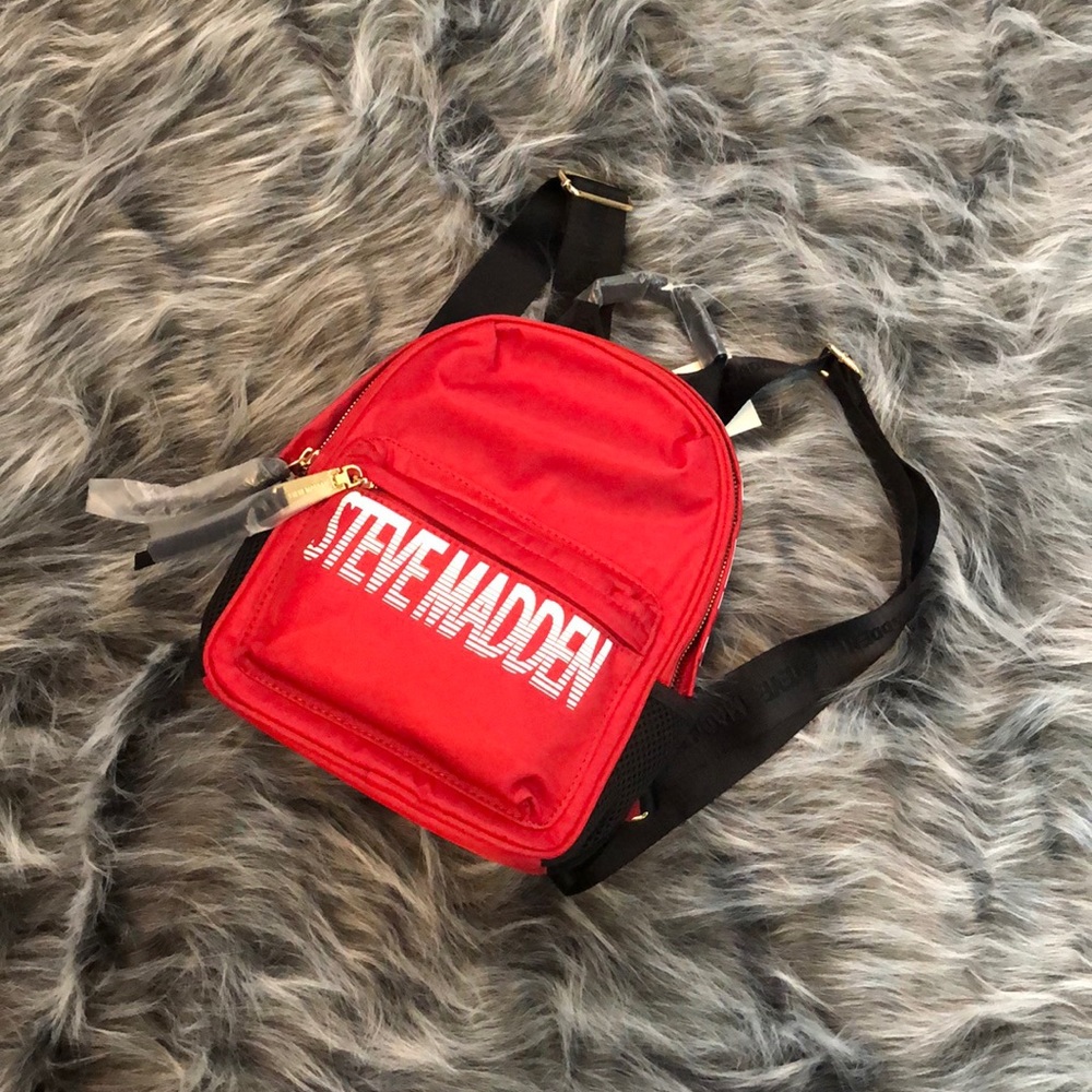 Steve Madden red mini backpack